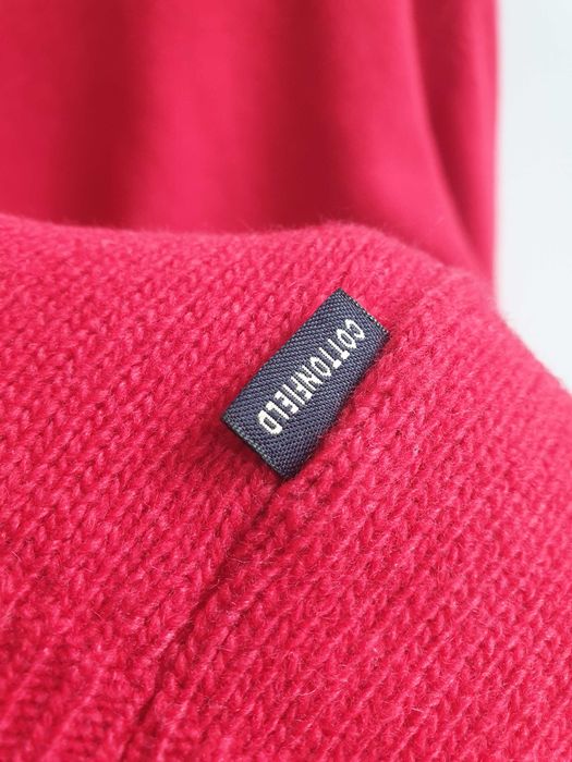 Sweter Cottonfield czerwony wełniany L męski