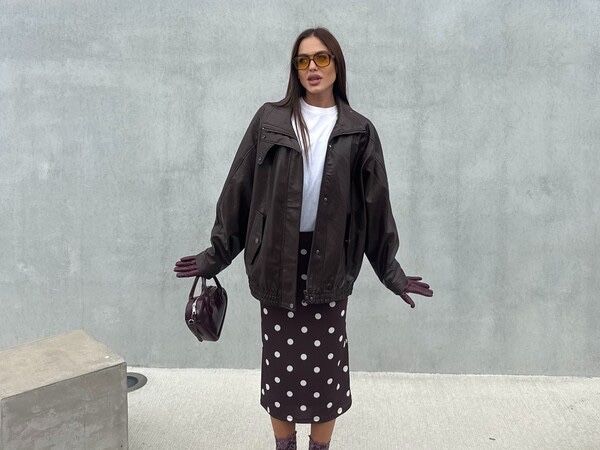 Куртка Bershka в стилі оверсайз зі штучної шкіри, кожанка