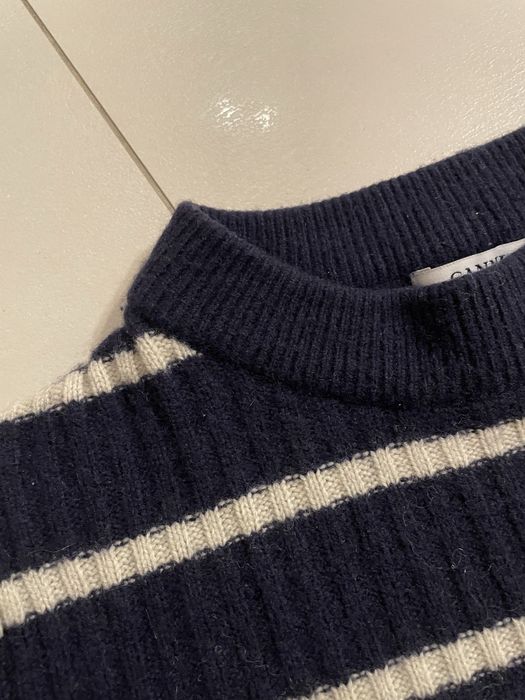 Ganni sweter w paski wełniany XS