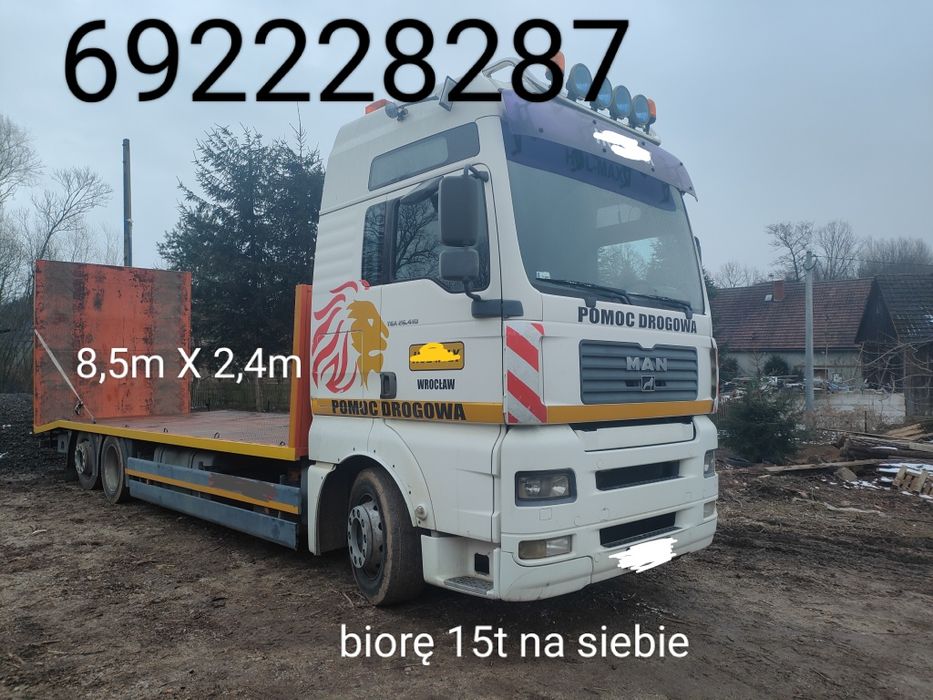 Pomoc drogowa, autolaweta 24h laweta niskopodwozie  transport maszyn