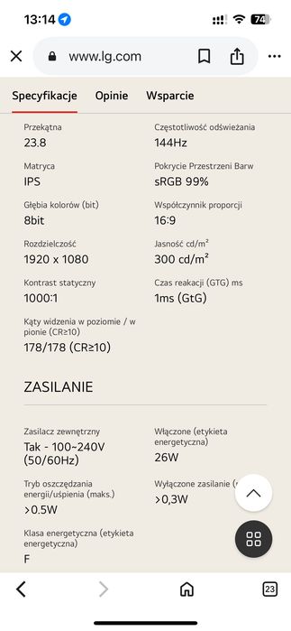 Sprzedam Monitor LG 24”