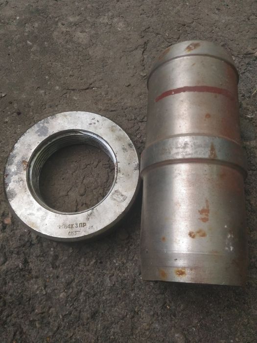 Гайка  64 мм. М64Х 3 ПР Муфта з нержавійки нержавіюча сталь шланг 70 м