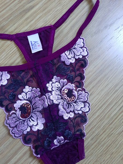 Stringi damskie fiolet