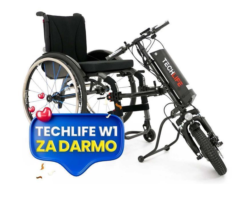 Techlife W1 Napęd elektryczny Przystawka elektryczna do wózka inwalidzkiego, przerób wózek na elektryczny. REFUNDACJA