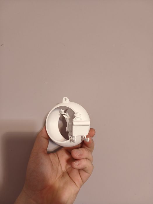 Новорічна прикраса Санта з санями 3D друк PLA