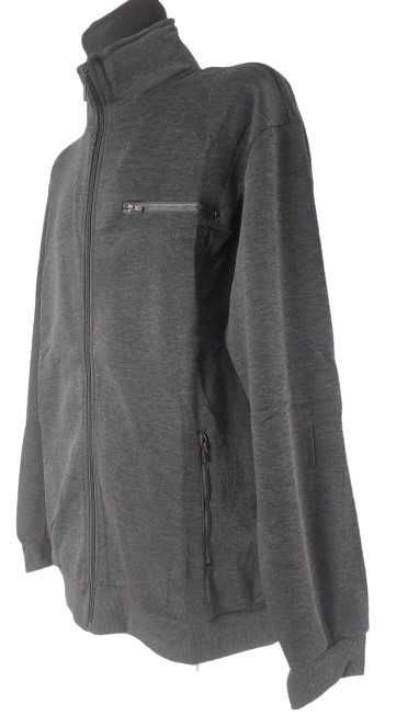 Bluza męska stójka suwaki ocieplana meszkiem 4XL BLUE JEANS grafit