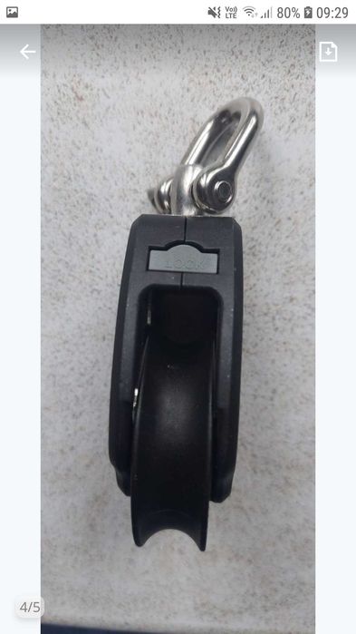 Zestaw 4 nowych bloczków Selden PBB50mm, żeglarski, linowy, pojedynczy