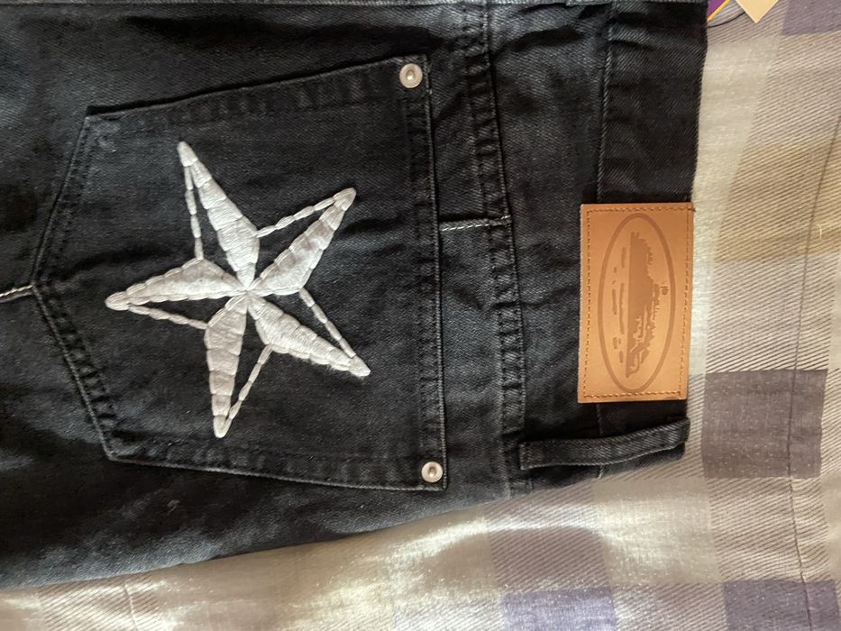 Calça de ganga preta da corteiz