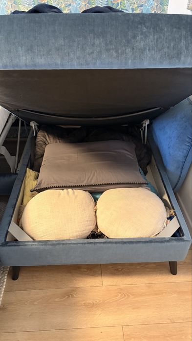 Sits narożnik sofa z funkcją spania i skrzynią na pościel