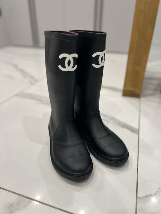 Гумаки чоботи гумові шанель chanel 37 розмір