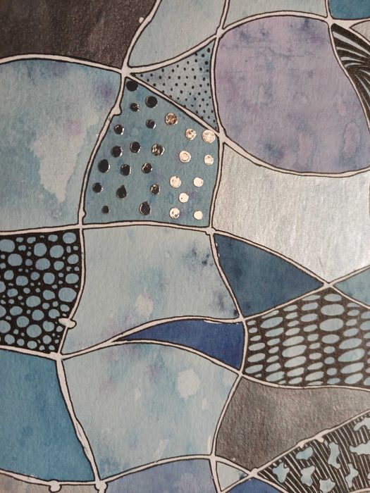 Obraz Akwarela Niebieska Abstrakcja 21 x 29,7