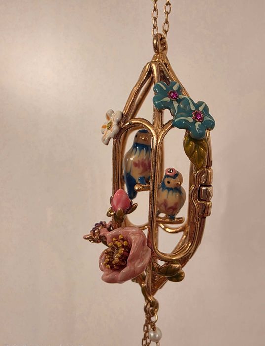 Colar Pingente Gaiola Pássaros Les Nereides Pendente