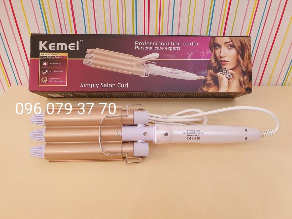 Тройная плойка Kemei KM-1010 22мм