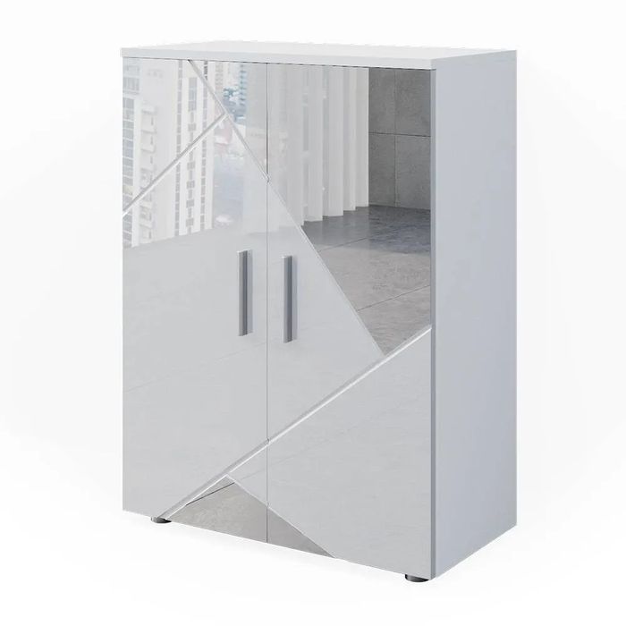 Szafka Midi Vicco Irma 60 × 81 cm – biały wysoki połysk
