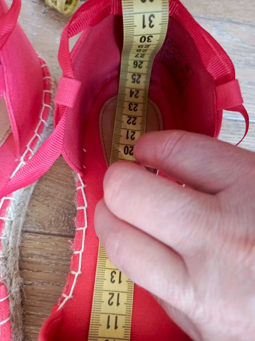 Sandały czerwone espadryle z wiązaniem na wstążkę Even&Odd 39