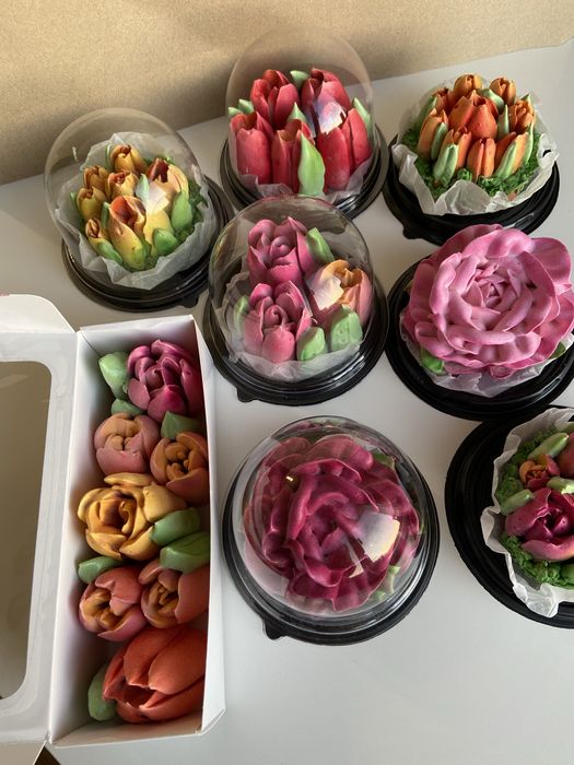 Зефірні квіти тюльпани подарунок на 8 березня