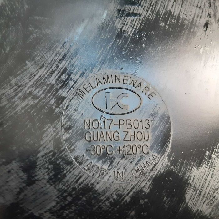 2 Pratos 4 Bandejas Melamina Preta imitar Pedra Expositor Alimentos