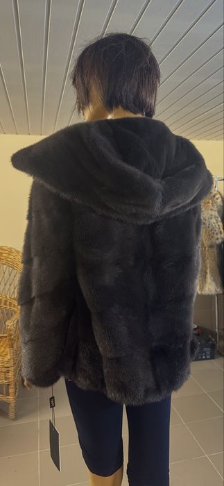 Рр 46.  Норковая шуба ‘ графит’ NAFA