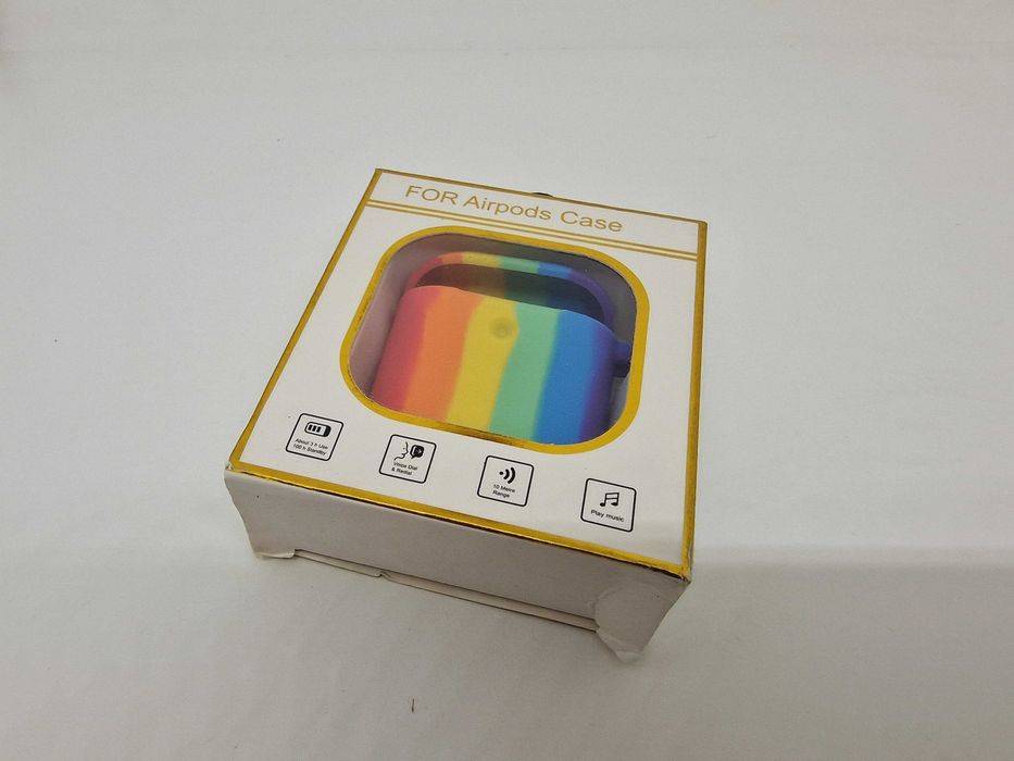 Tęczowe Silikonowe Etui do Apple AirPods 1 2 Pokrowiec Case Ochronny Pride Rainbow