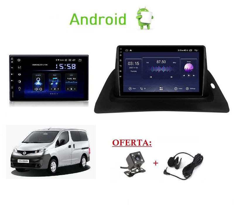 (NOVO) Rádio 2DIN • Nissan NV200 • e-NV200 • NV250 • Android [4+64GB]