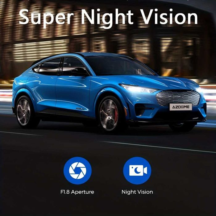 Відеореєстратор 4К AZDOME M550 Pro Wi-Fi + задня камера + 64Gb карта