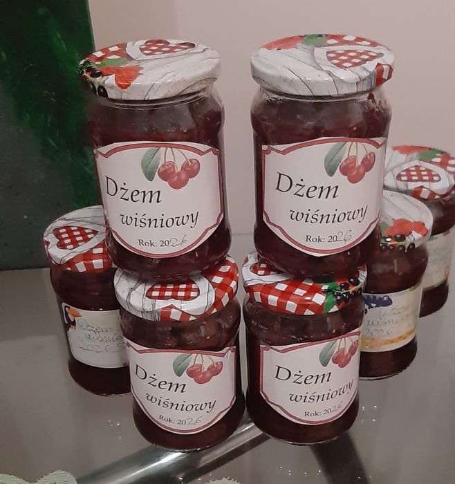 Dżemy z wiśni, z czarnej porzeczki, z czerwonej  porzeczki  z truskawkami