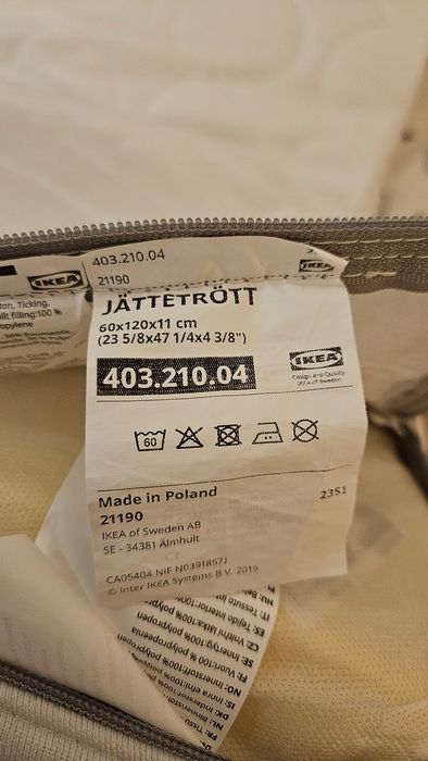 Colchão de berço IKEA Jattetrott