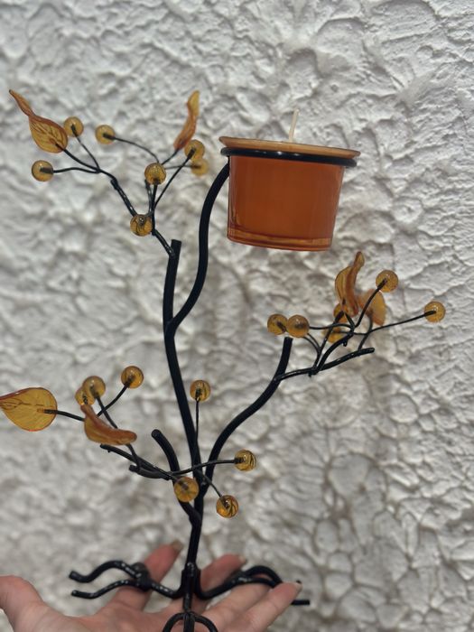 подсвечник с масляной свечой, новый.