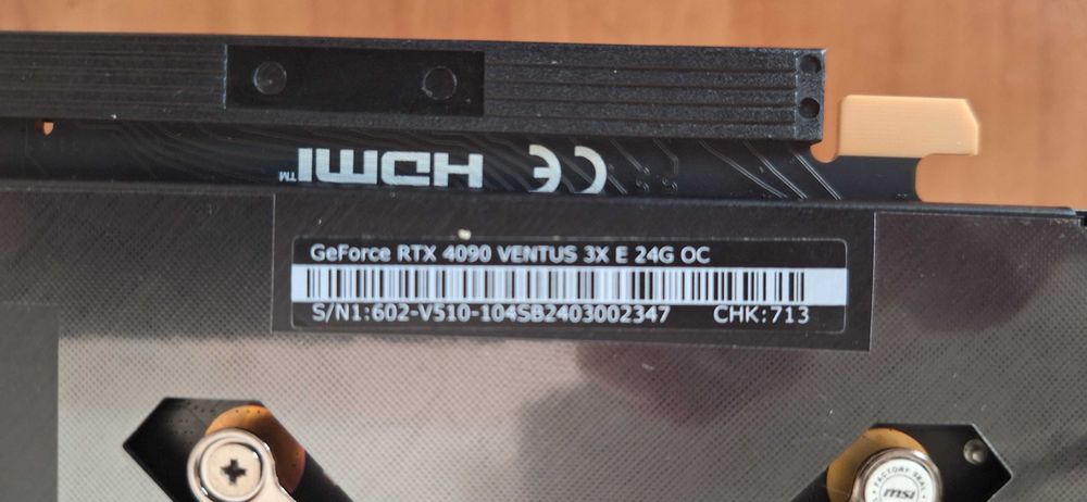 RTX4090 MSI VENTUS 3X 24Gb новая без GPU и памяти