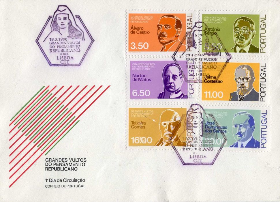 Portugal - 1980mar19 = Grandes Vultos Pensamento Republicano