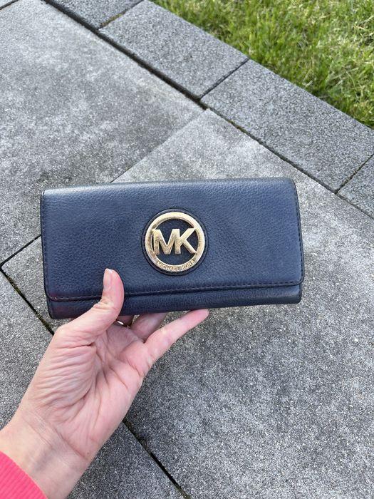 Michael Kors niebieski granatowy portfel damski