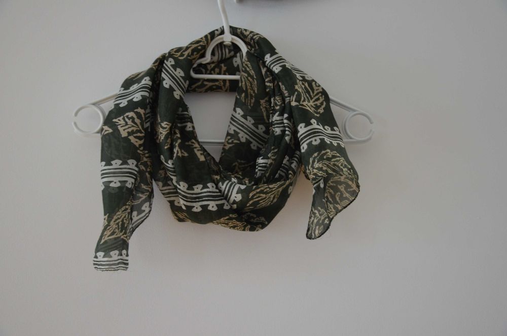 zielony szal/chusta 100% pure silk/jedwab