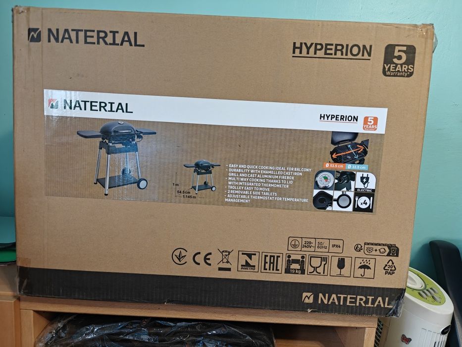 Nowy › Naterial Hyperion 2200 W – elektryczny grill na balkon/ogród