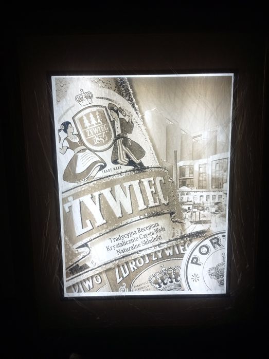 browar żywiec reklama podświetlana  neon plafon logo  żywiec 230 V