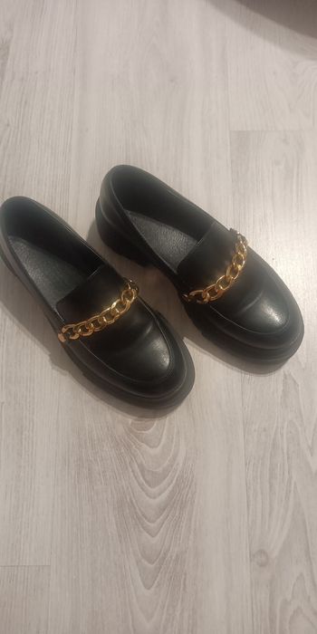 Buty damskie czarne mokasyny 37