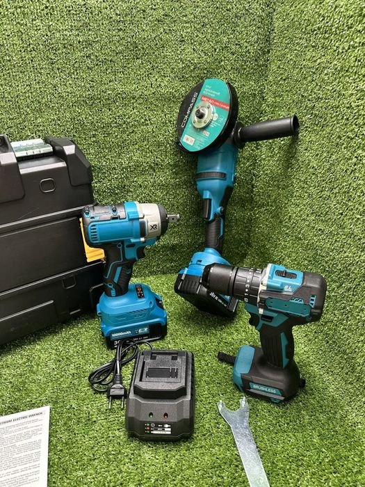 Набор 3в1 аккумуляторных инструментов в кейсе