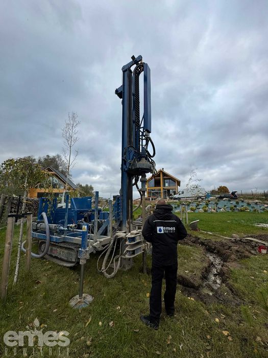 Odwierty pod studnie głębinowe i pompy ciepła, wiercenie