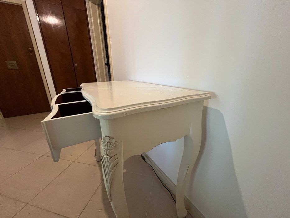 Consola/Toucador Provençal Branco com Gavetas