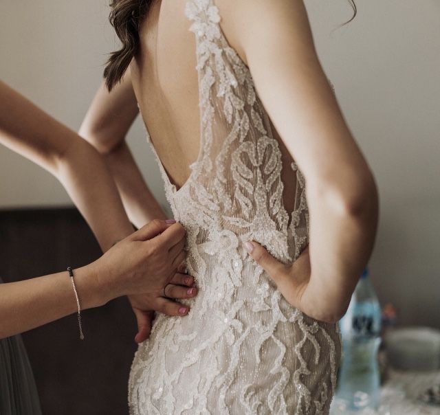 Suknia slubna rybka syrenka pieknie zdobiona koraliki ivory 36 Luxury