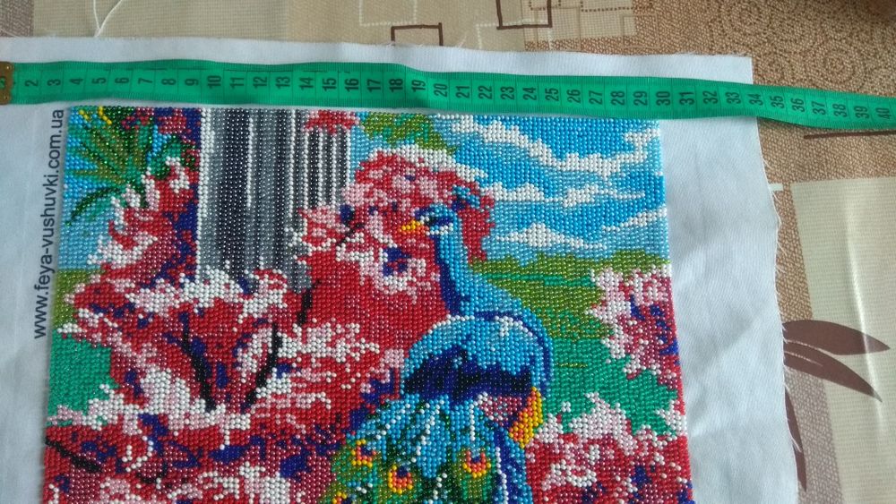 Картина бісером "Птицы в саду"