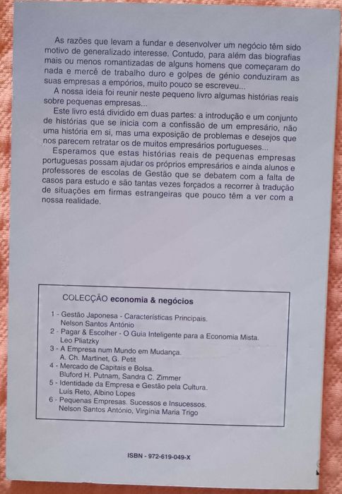 Pequenas empresas: sucessos e insucessos, Nelson Santos António