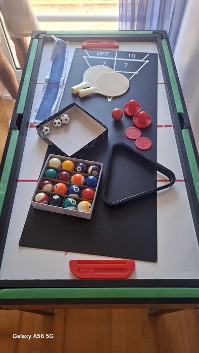Mesa de criança de snooker, ping-pong, matraquilhos, bowiling, disco