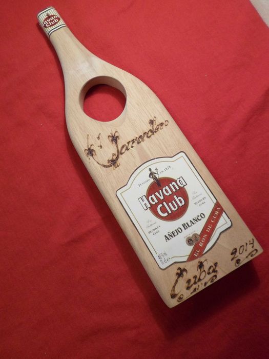 Деревянный держатель для бутылок "Havana Club"