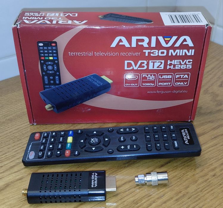 Tuner dekoder DVBT2 Ferguson ARIVA T30 mini niewidoczny