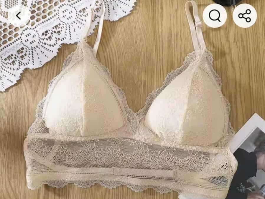 Koronkowy biustonosz bez fiszbin bielizna z wycięciami bezszwowa M