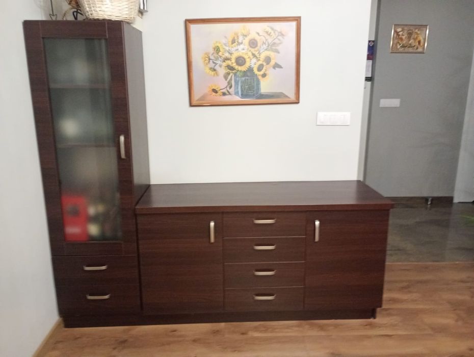 Komplet mebli do salonu wraz ze stołem i ławą. Kolor Venge