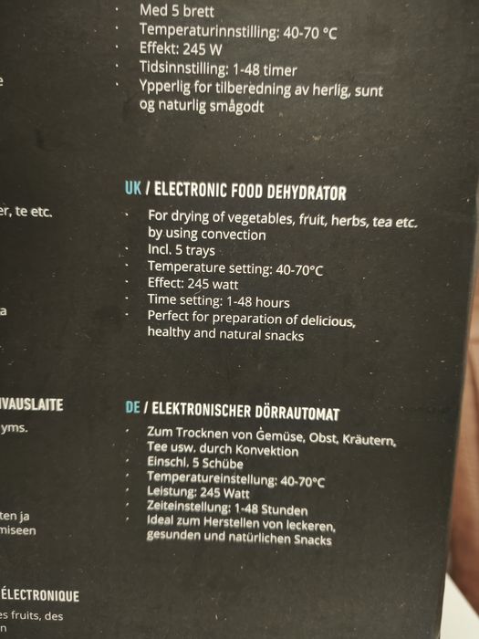 Desidratador de Alimentos Gastrónoma BY1159 – Excelente Estado