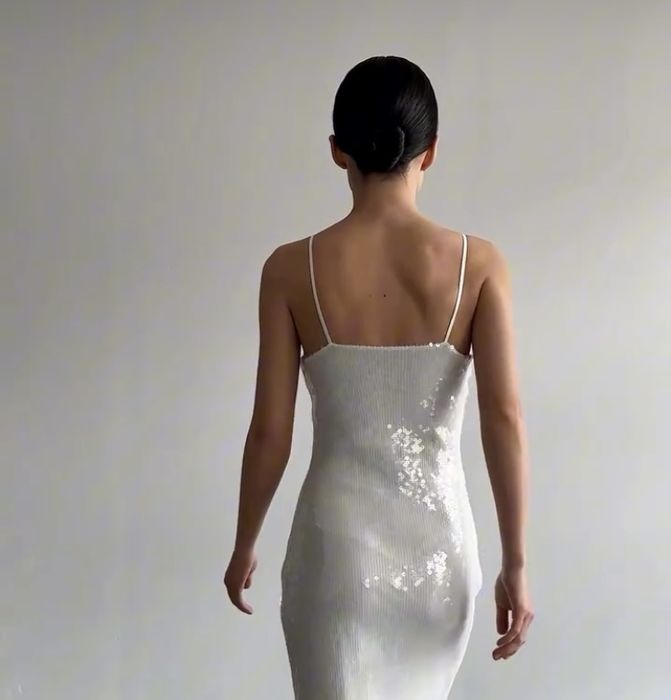 Плаття святкове, коктейльне паєтка біле