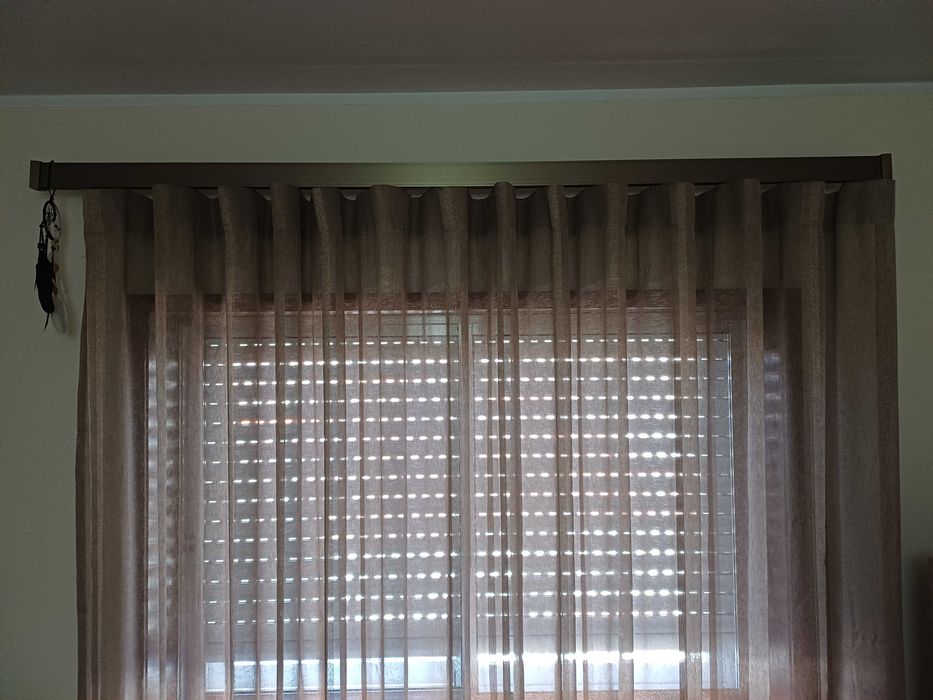 Calha de Alumínio para Cortina com Cordão (2m) + Cortina Incluída