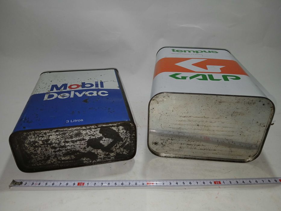 Latas Oleo antigas - Mobil Delvac + Galp Tempus - Excelente condições